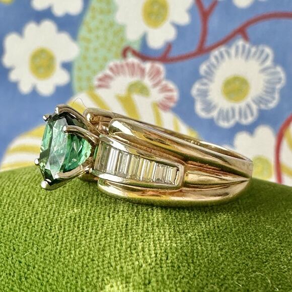 14k Tourmaline And Diamond Ring W/Appraisal - Picture 5 of 16